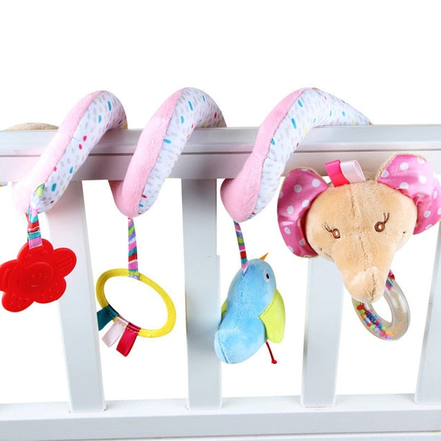 New Carters Chime & Chew pink elephant teether rattle crib stroller baby  toy