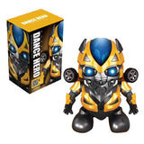 Dance Spider Man Avengers Bumblebee Iron Man Action Figure Toy LED Flashlight With Light Sound Music Robot Hero Electronic Toy