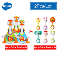 HOLA 828 Hip Hop Dancing Walking Swing Goose Musical Educational Gift Toy for 1 Year Old Toddlers Learning Educational Toys Gift
