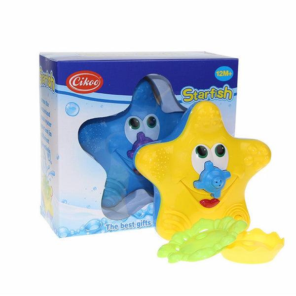 1pcs Baby Bath Toy Water Squirter Splash Spray Starfish Rotate Infant Interactive Education Bathroom Tub Doll For Kid Children