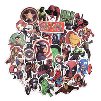 50Pcs Marvel The Avengers Cartoon Stickers Waterproof For Laptop Moto Skateboard Luggage Guitar Furnitur Sticker
