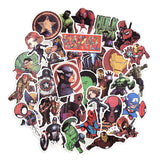 50Pcs Marvel The Avengers Cartoon Stickers Waterproof For Laptop Moto Skateboard Luggage Guitar Furnitur Sticker