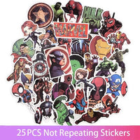 50Pcs Marvel The Avengers Cartoon Stickers Waterproof For Laptop Moto Skateboard Luggage Guitar Furnitur Sticker