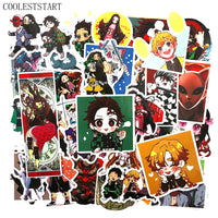 50Pcs/Set Demon Slayer: Kimetsu No Yaiba Stickers For Luggage Laptop Notebook Motorcycle Skateboard Bicycle Anime Stickes