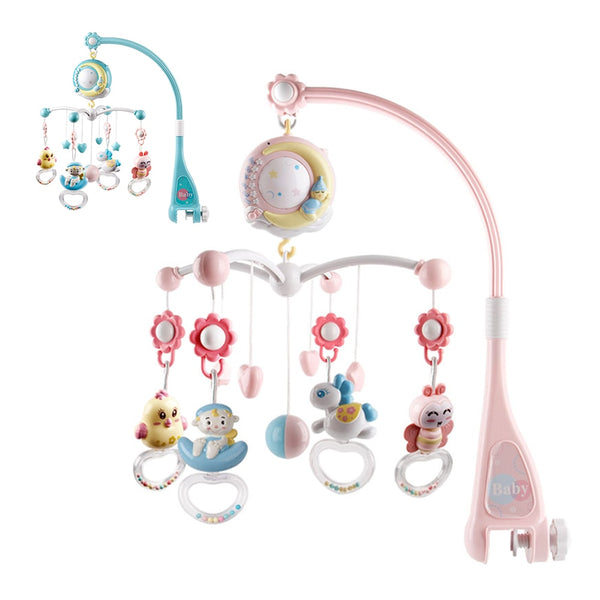 Baby Toys 0-12 Months Crib Mobile Musical Bed Bell With Sky Stars Projection Rattles Early Learning Newborn Baby Educational Toy