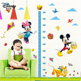 Disney stickers cartoon mickey mouse minnie dog birds kids baby nursery bedroom wall sticker height measure growth chat decor