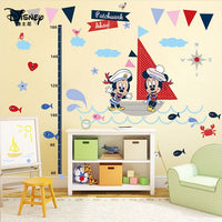 Disney stickers cartoon mickey mouse minnie dog birds kids baby nursery bedroom wall sticker height measure growth chat decor