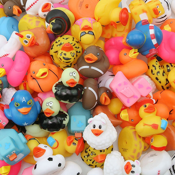 10PCS Bath Rubber Duck Baby Shower Water Toy Swimming Floating Squeaky Assorted styles Christmas Birthday Toys for Children Gift