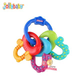 Jollybaby Baby Rattle Multiple Textures Keys Chain Teether Teething Beads Loop Toys for Children 0-1 Year Gift Hand Easy Grip