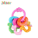 Jollybaby Baby Rattle Multiple Textures Keys Chain Teether Teething Beads Loop Toys for Children 0-1 Year Gift Hand Easy Grip
