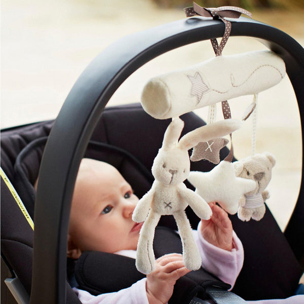 Rabbit baby hanging bed safety seat plush toy Hand Bell Multifunctional Plush Toy Stroller Mobile Gifts