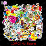100 pcs/pack Classic Fashion Style Graffiti Stickers For Moto car & suitcase cool laptop stickers Skateboard sticker