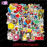 100 pcs/pack Classic Fashion Style Graffiti Stickers For Moto car & suitcase cool laptop stickers Skateboard sticker