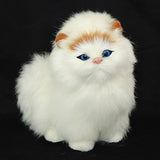 Real Hair Electronic Pets Cats Dolls Simulation Animal Cat Toys Meowth Children's Cute Pet Plush Toys Model Ornaments Xmas Gifts