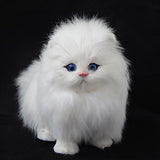 Real Hair Electronic Pets Cats Dolls Simulation Animal Cat Toys Meowth Children's Cute Pet Plush Toys Model Ornaments Xmas Gifts
