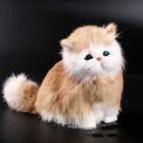 Real Hair Electronic Pets Cats Dolls Simulation Animal Cat Toys Meowth Children's Cute Pet Plush Toys Model Ornaments Xmas Gifts